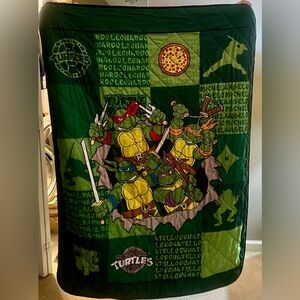 Vintage Kids Teenage Mutant Ninja Turtles TMNT Quilted Comforter Bed Spread 90s